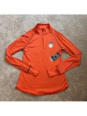 Womens Size Medium Colosseum Clemson Tigers 1/4 Zip Orange NCAA